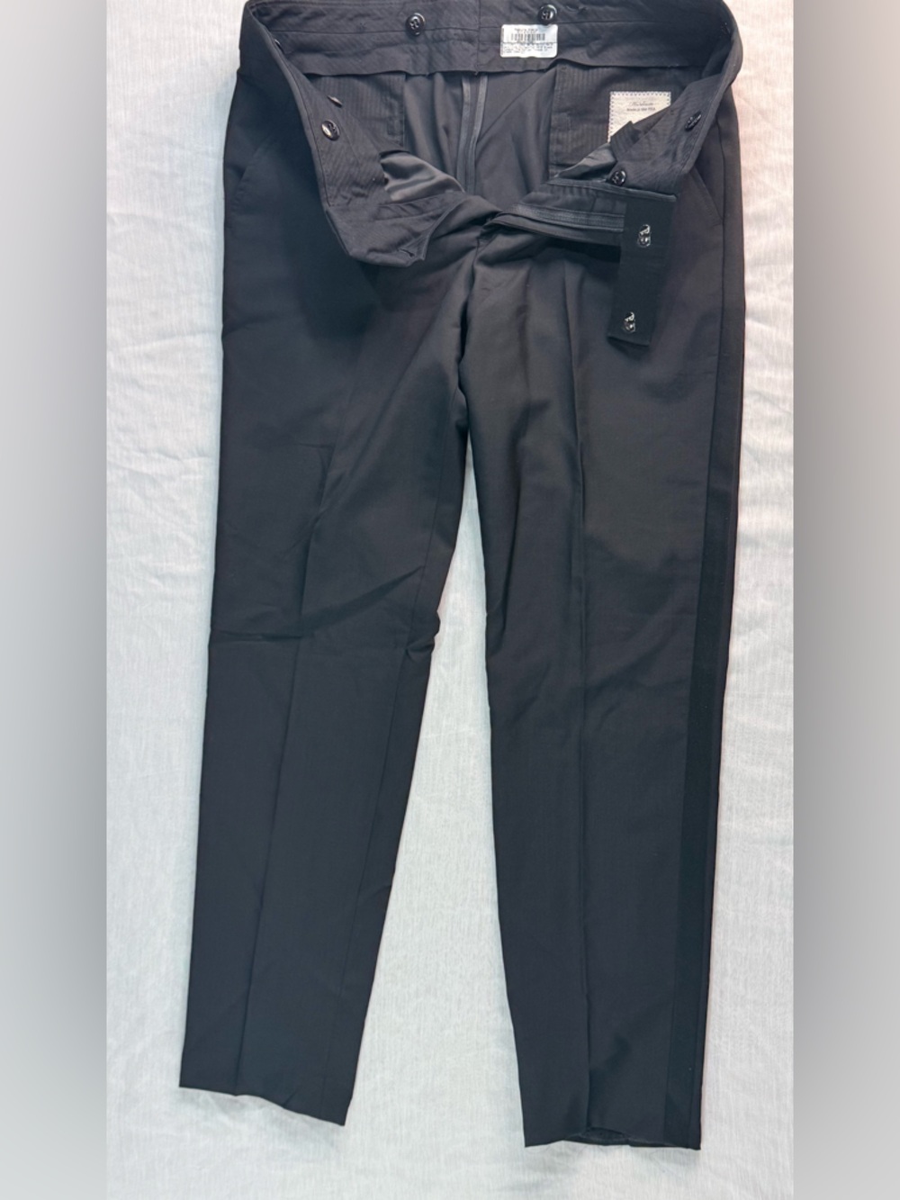Billy Reid Men's Black Dress Pants - Classic Tuxedo Trouser
